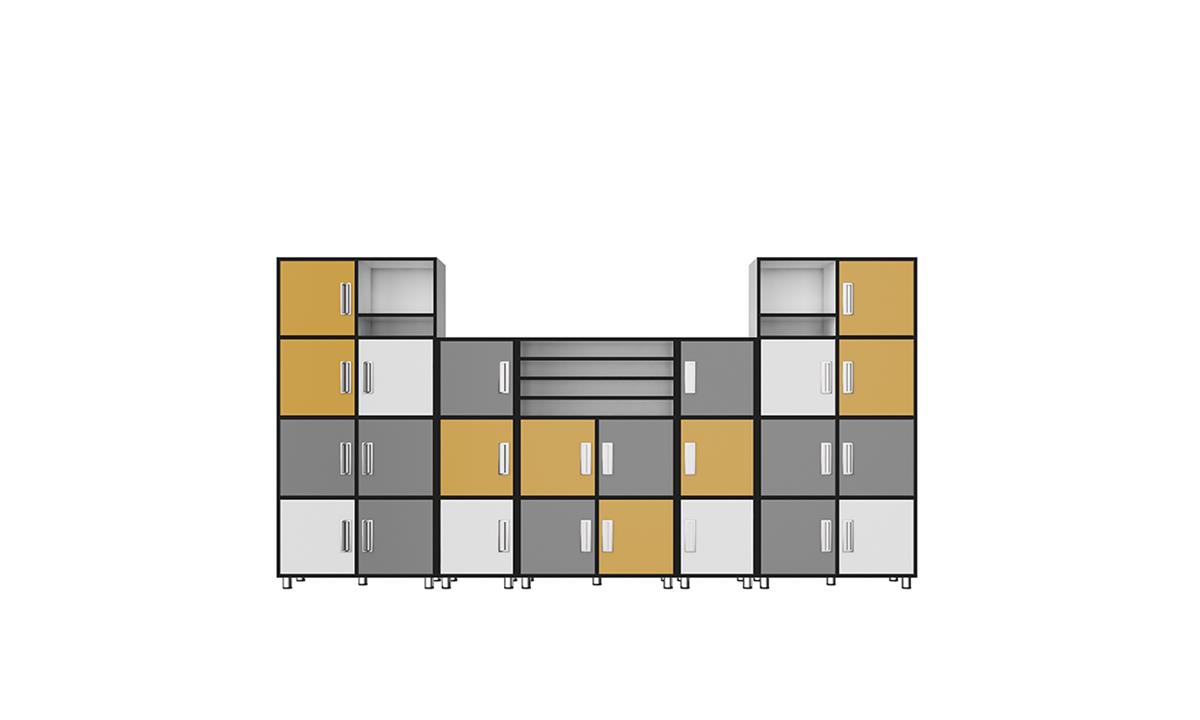 9 Kapaklı Sınıf Dolabı